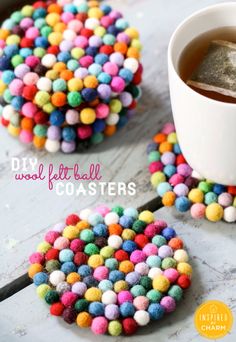 DIY dessous de plat boules de laine feutrée