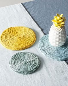 dessous de plat en tricotin diy
